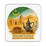 Aimant puissant à l'arrière Aimant de réfrigérateur Mauritanie  Souvenir de voyage Cadeau de collection
