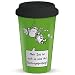 Produktbild Die Geschenkewelt 45157 Becher mit sheepworld Motiv Mein Job ist auch so eine Art Dschungel-Prüfung, Porzellan, 45 cl, mit Silikon-Deckel, grün