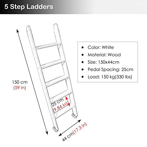 Échelle de lit simple bois blanc amovible pour sécuriser l'accès - 4
