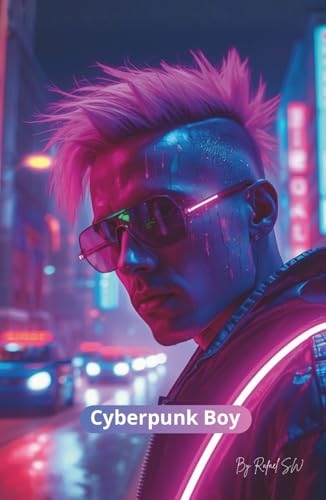 Journal Cyberpunk Boy | Holographic Thoughts in a Cyber World | Paperback: Glowing Circuits Notebook for Creators