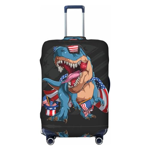 VOSERY Travel Luggage Cover - Blue Dinosaur Washable Suitcase Covers Protector Fits 18-32 Inch Luggage
