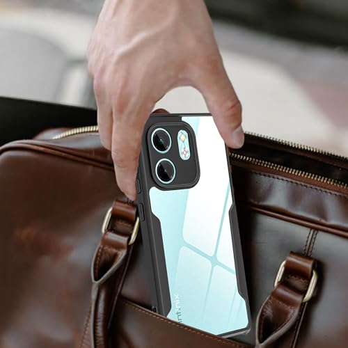 Image of A rtistque Clear Hard Transparent Acrylic Armor Anti-Drop Shockproof TPU Edge Back Cover Case for Infinix Smart 9 HD - Black