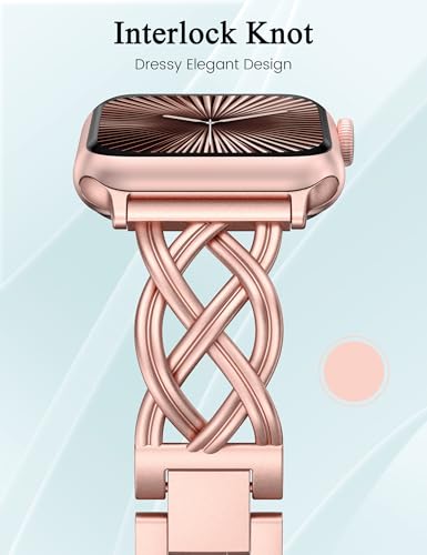 Image of TOYOUTHS Dressy Bracelet Compatible with Apple Watch Bands 38 /40 /41 /42 /44 /45 /46 /49mm Women, Celtic Stainless Steel Metal Fancy Nice Pretty Strap for iWatch Series 11 10 9 8 7 6 5 4 Ultra /SE 3 2 1