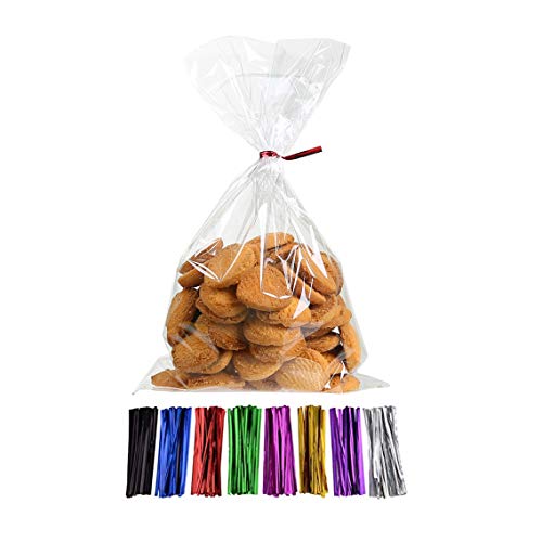 Laojbaba Cellophane Treat Bags Clear Candy Bags (6