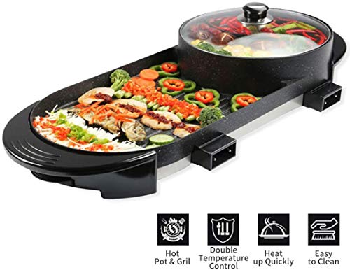 2 In 1 Electric Barbecue Grill Teppanyaki Cook Fry Pan BBQ Oven Hot