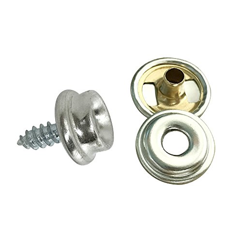 Fastener Screw Snaps,Marine Grade 60 Pieces Boat Canvas Snaps Stainless Steel Fastener Screw Snaps -3/8" Socket #6-3/8" Screw (Silver #6-3/8")