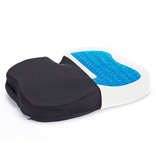 Travel Ease Coccyx Orthopedic Gel Seat Cushion, Ergonomic Memory Foam Seat Cushion for Lower Back and Sciatica Tailbone Pain Relief, Fit for Office, Home Chair, Car Seat, Recliner, Wheelchair