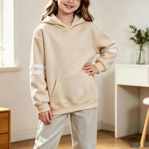 Ayolanni girls clothing Hoodies for Teen Girls Cute Trendy Hooded Sweatshirt Youth Kids Clothes Beige - image 3