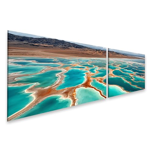 Image sur toile marmites de sel islandburner tableau mural en 2 pièces pour salon nature