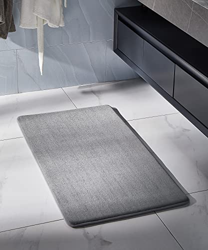 Ophanie Soft Non-Slip Memory Foam Bath Mat, Super Absorbent Anti-Slip Grey Bathroom Rugs,24 Inches X 44 Inches,Bath Rugs for Bathroom,Fluffy Bath Rugs, Gray Bathroom Mats,Rugs Bathroom