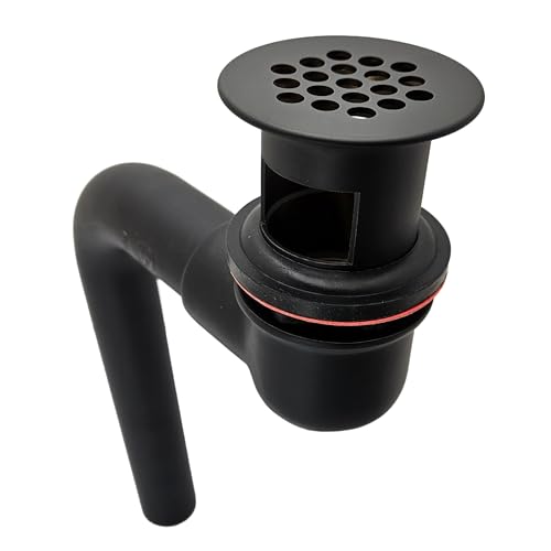 Westbrass 1-1/4" Offset Connect Grid Strainer Lavatory Drain with Overflow Holes, 19-Hole Grid, 17 Gauge Brass, Fits 1-1/2" Sink Opening, Matte Black by Westbrass - Used condition - Image 7