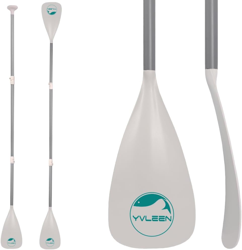 YVLEEN SUP Paddle Board Paddle，Stand up Paddleboard Paddles Adjustable Aluminum 4-Piece Floating Kayak Paddle，Convertible Paddle