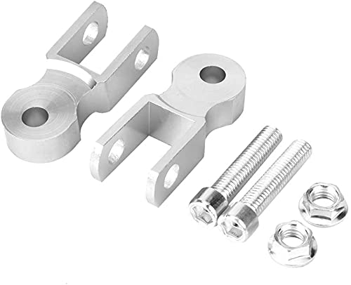 2 unids Universal Motocicleta Amortiguador de Choque Trasero Elevador Altura Extensión 5 cm Chasis Plata por Modificación de Motocicleta(Con tornillos)