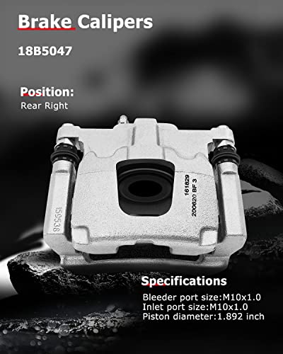 Image of cciyu Rear Right Disc Brake Caliper Assembly w /Bracket 18B5047 2007-2011 For Dodge For Nitro,2008-2012 For Jeep For Liberty,2007-2017 For Jeep For Wrangler,2018 For Jeep For Wrangler JK