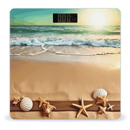 Báscula Digital Precisa Tema Playa Ocean Beach 180kg miniatura 1
