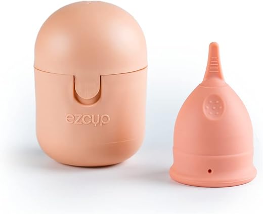 Ezcup Reusable Menstrual Cup For Women With An Easy-To-Use Portable Sterilising Container, 100% Medical Grade Silicone, Fda Approved, Up To 8-10...