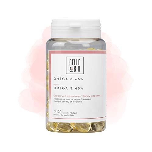 OMEGA 3+ & SANTÉ CARDIAQUE - Omega 3+ EPA et DHA - 120 capsules - Cure 1 mois - Complément Alimentaire BELLE&BIO - Fabriqué en France
