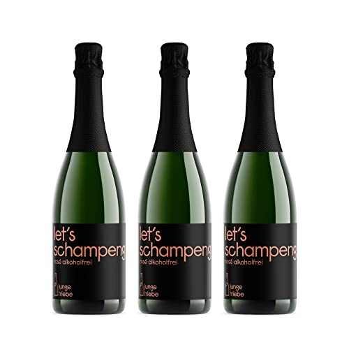 junge triebe | let´s schampeng alkoholfrei | alkoholfreier Rosé Sekt brut, Rheinhessen, vegan | 3x 0,75l Cover