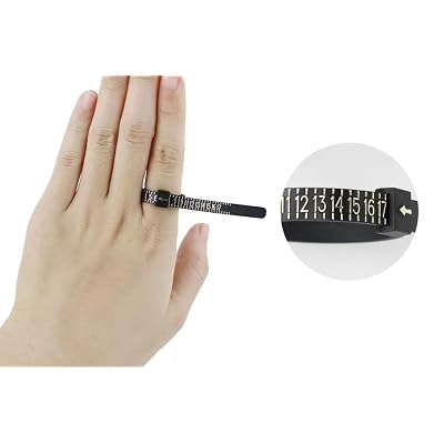 White Ring Sizer, Ring Size Measuring Tool Reusable 1-17 US Size Gauge for Unisex Children & Adult