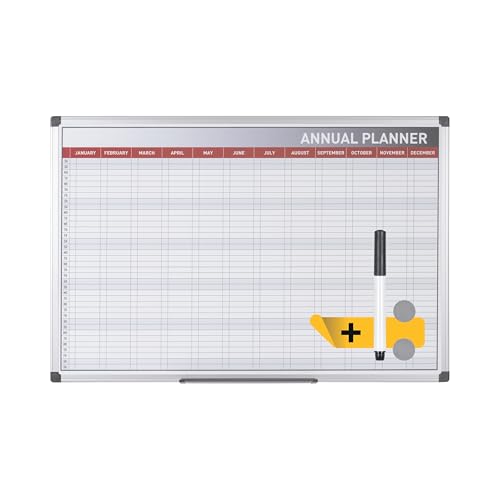 Bi-Office Planning annuel 52 semaines, magnétique, 90 x 60 cm