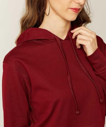 Image of Girls and Womens Long Sleeve Casual Solid Crop Top Hoodies (Foe Summer and Winterwear Both)