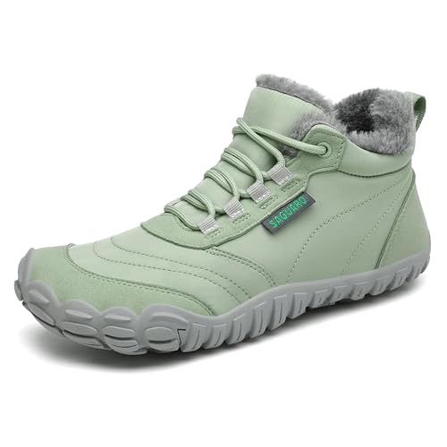 SAGUARO Barfußschuhe Damen Winter Gefüttert Winterschuhe Barfusschuhe Warm...
