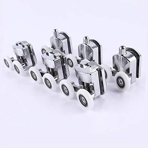 Rotelle Box Doccia Ruote for porta doccia scorrevole in lega di zinco da 23/25/27 mm, cuscinetti a rulli, ricambio for vetro da 12-14 mm Ruote Box Doccia(4-upper 4-down,27mm)