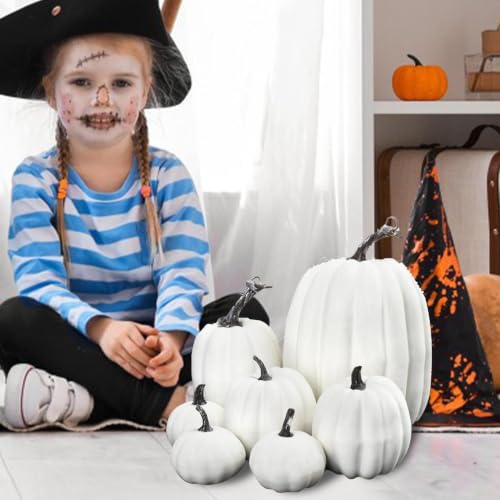 Calabazas artificiales para centros de mesa otoñales que decoran sin manchar ni deteriorarse 4
