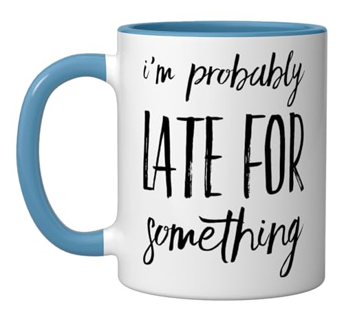 Taza de Cerámica 11 Onzas Azul/Blanco miniatura 1