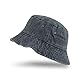 MIVAIUN Fischerhut Herren, Grau Vintage Cotton Sonnenhut, Washed Eimer Hut, Unisex Campinghut Gartenhut, Retro Outdoor Bucket Hat, Sommerhut Wanderhut Regenhut für Outdoor-Aktivitäten