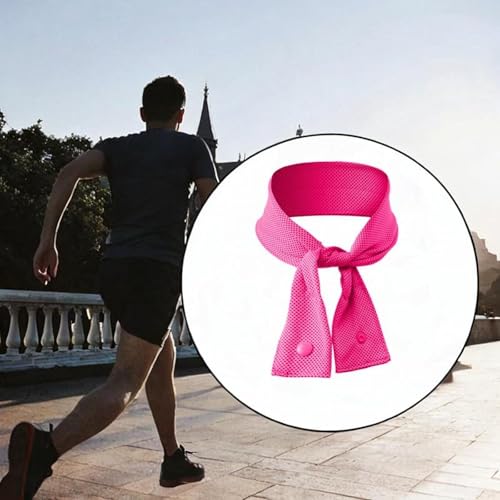 Ice Cool Scarf Summer Cooling Neck Wrap for Running Cycling Camping Men Women, 1 Piece 5cmx67cm/1.97inchx26.38inch- Rose Red3