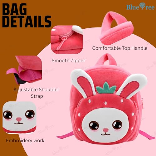Image of blue tree Cute Kids Backpack Toddler Bag Plush Animal Cartoon Mini Travel Bag for Baby Girl Boy 1-6 Years, Ideal for Gifting for Kids