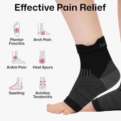 PAPLUS 6 Pairs Plantar Fasciitis Socks for Achilles Tendonitis Relief - Ankle Compression Socks for Women & Men - Ankle Brace with Arch Support for Swelling, Plantar Fasciitis Relief