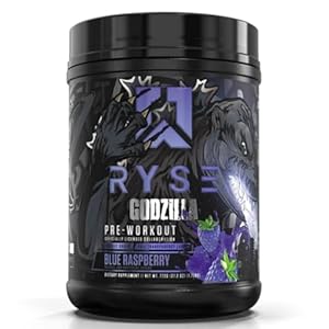 RYSE Up Supplements Noel Deyzel x Godzilla Pre Workout | Intense Pumps, Energy, & Focus | Citrulline & Beta Alanine | 400mg Total Caffeine | 40 Servings (Blue Raspberry)