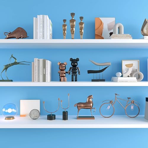 Image of Sky Blue Solid Matt Peel and Stick Wallpaper Contact Paper Wallpaper Modern Self Adhesive Wallpaper Decorative Removable 16 x 96 Inch