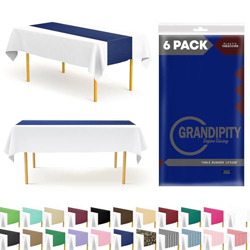 Grandipity Disposable Table Runner for Parties 6 Pack (14 x 108 Inch)