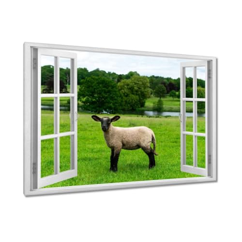 Peinture imprimée sur toile 120x80 décoration murale petit mouton