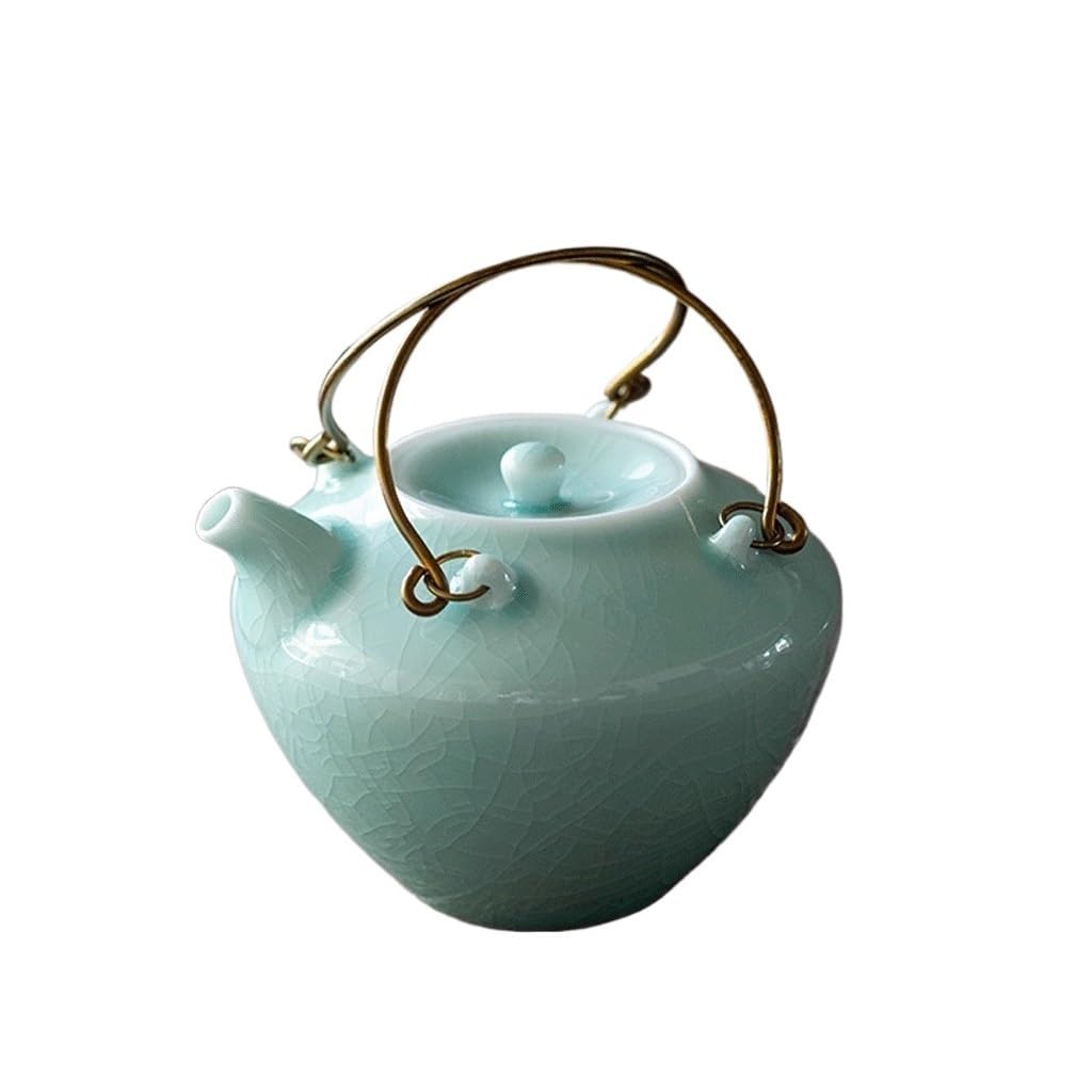 Amazon | ティーポット セラミック手作り銅ハンドルポット家庭用 160