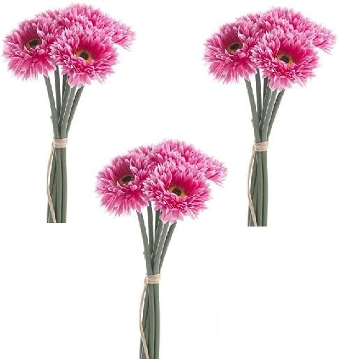 Miniatura 6 de Factory Direct Craft Flores artificiales de áster rosa brillante (3 piezas) las flores de seda se pueden colocar en un recipiente para un arreglo