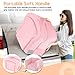 whiffee Toddler Travel Bed, 2-in-1 Foldable Portable Toddler Bed Sofa Chair, Soft Baby Kids Travel Floor Cot with Washable Covers Safety Foam Raised Bumper for Camping Hotel Sleeping (Pink)