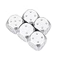 Würfel Box Set 5 Stücke Aluminium Legierung Tischspiel Poker Spiele Würfel Set Männer Geschenk(Quadrat-Silber) Zubehör Für Verformungsmodelle