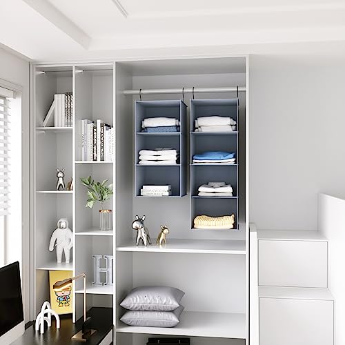 Donyeco YXQY2001 Hanging Closet Organizer And Storage 3-Shelf, Easy Mount Foldable Hanging Closet Wardrobe Storage Shelves thumb #8