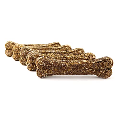 DOGBOSS 100% Natur Kauknochen 100% Hirschhaut oder 100% Pferdehaut speziell für Welpen ab der 16. Lebenswoche & Seniorhunde in verschiedenen Größen und Geschmack (5er 100% Hirschhaut 17 cm)