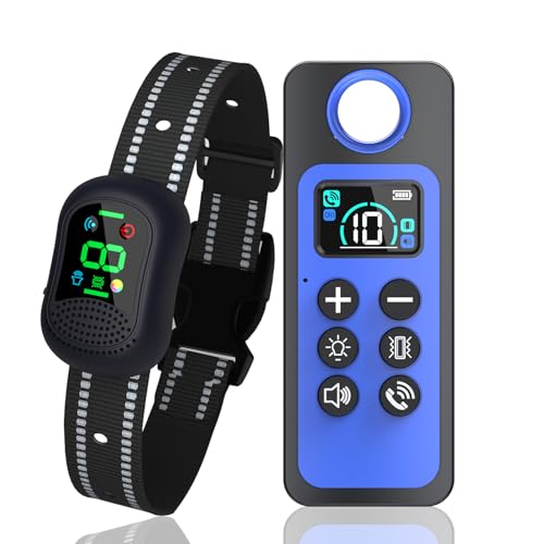 BUKEWIT Anti-Bell-Halsband für Hunde, Trainingshalsband mit Fernbedienung, 3 Trainingsmodi, Sound/Vibration/Piepton, wiederaufladbares E-Halsband mit 1200 m Reichweite, Bell-Halsbänder für große