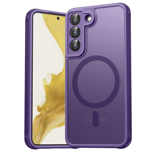EASDNB für Samsung Galaxy S22 Hülle für Magsafe Magnetisch Handyhülle für Samsung S22 Hülle Kameraschutz Stoßfeste Kratzfeste Durchscheinende Schutzhülle für Galaxy S22 Case Lila