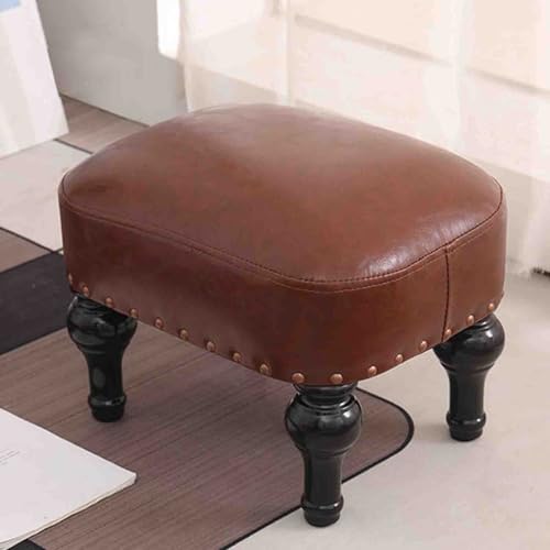 Repose-pieds en cuir capitonné vintage pour soulager les jambes lourdes