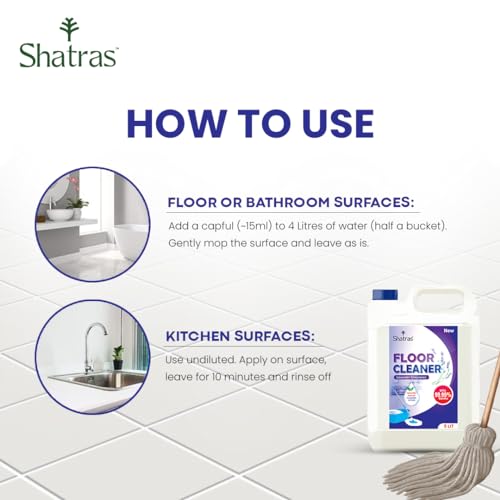 Image of Shatras Lavender Liquid Floor Cleaner - Multi-Surface & Tile Cleaner, Restores Shine, Alcohol-Based Cleaner for All Floor Types, Mosquito Repellent Floor Cleaner for Homes, Offices & Hospitals