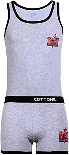 طقم ملابس داخلية مريحة للرجال من قطونيل، لون رمادي مرقش، مقا...