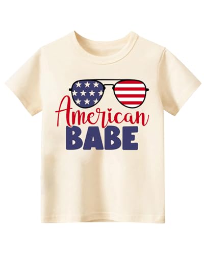 4th of July Shirt for Toddler Boys Girls Kids, USA Red White and Blue Shirts, American Flag Independence Day Tee 2-8T