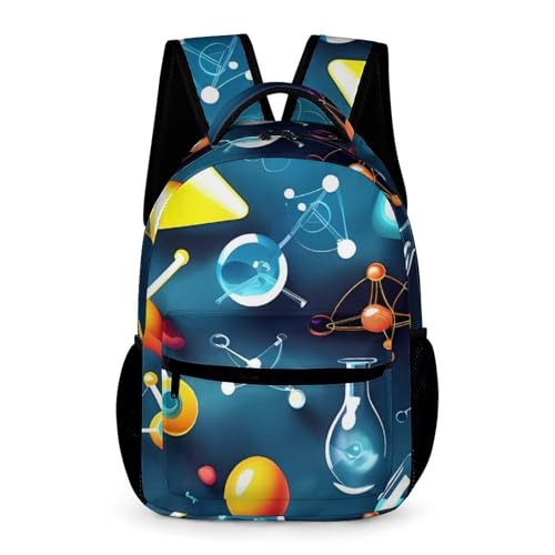 Abstract Science Chemistry Backpack for Travel, Ultra Durable Small Bookbag Lightweight Daypack for Women Men